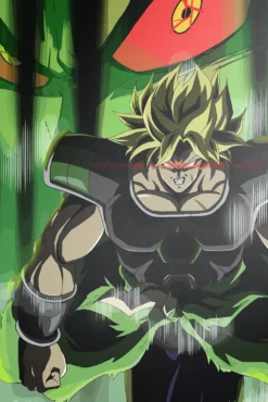 Broly Dragon Ball Emerald Energy Gigantic Roar Metal Wall Poster