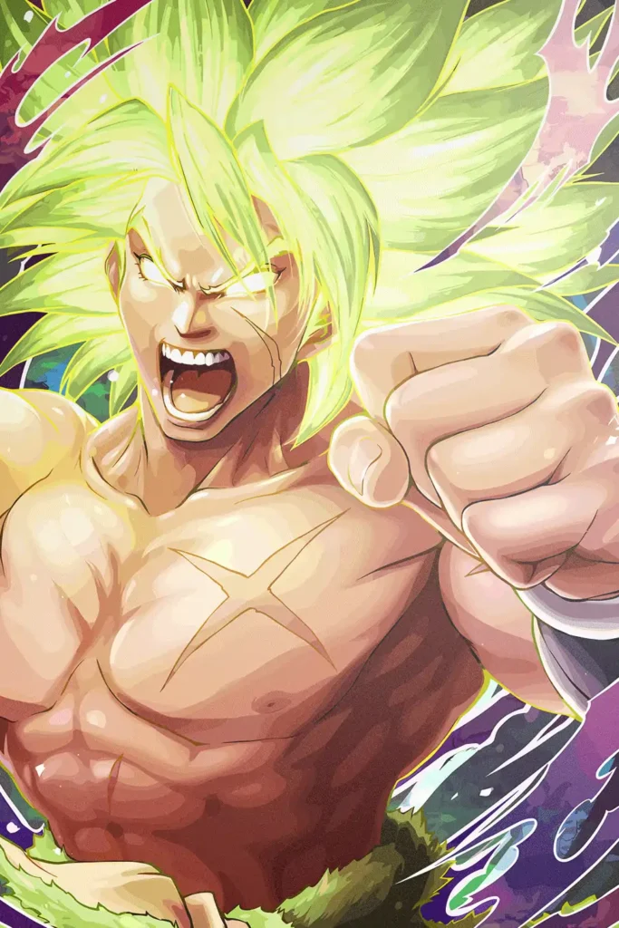 Broly Legendary Super Saiyan Dragon Ball Original Image Stellar Metal Print Poster