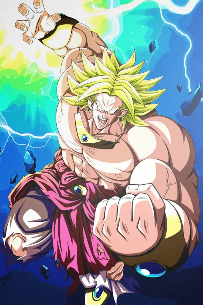Broly Legendary Super Saiyan Dragon Ball Original Image Stellar Metal Wall Poster