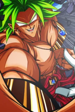 Broly Dragon Ball Vibrant Green Hair Battle Scene Unique Metal Print Wall Art