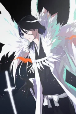 Byakuya Kuchiki Bleach Mystical Petal Flurry High Quality Metal Poster