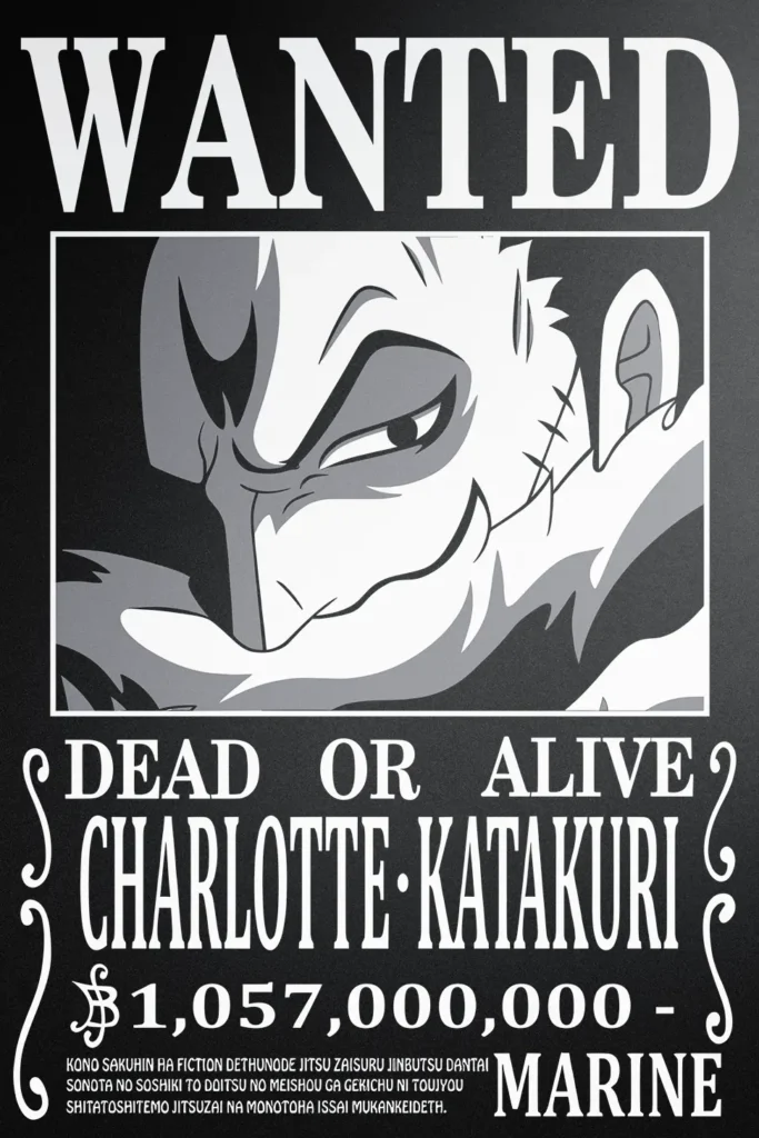 Charlotte Katakuri Wanted Poster One Piece Original Image Premium Metal Wall Art