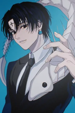 Chrollo Lucilfer Hunter x Hunter Enigmatic Allure with Feathered Details Premium Printed Metal Poster
