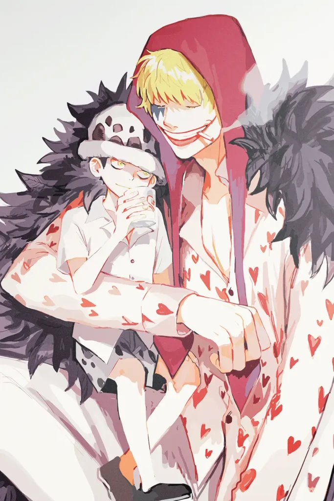 Corazon and Trafalgar Law One Piece Original Image High Quality Printed Metal Wall Art