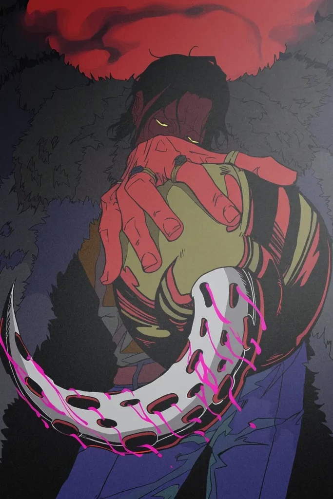 Crocodile One Piece Original Image Metal Wall Poster