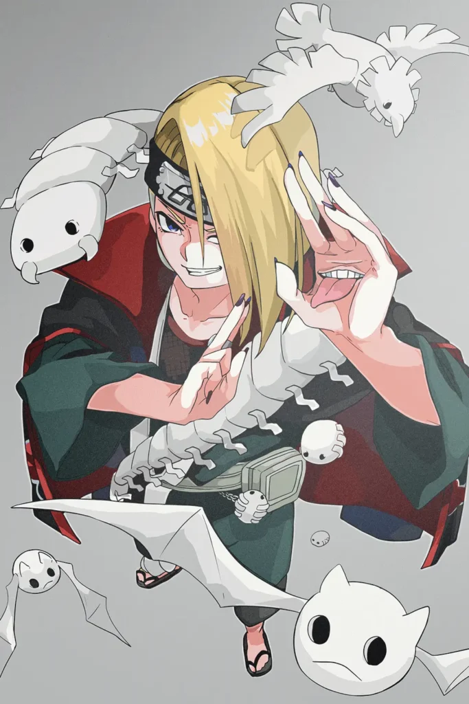 Deidara Naruto Original Image Aluminium Metal Print
