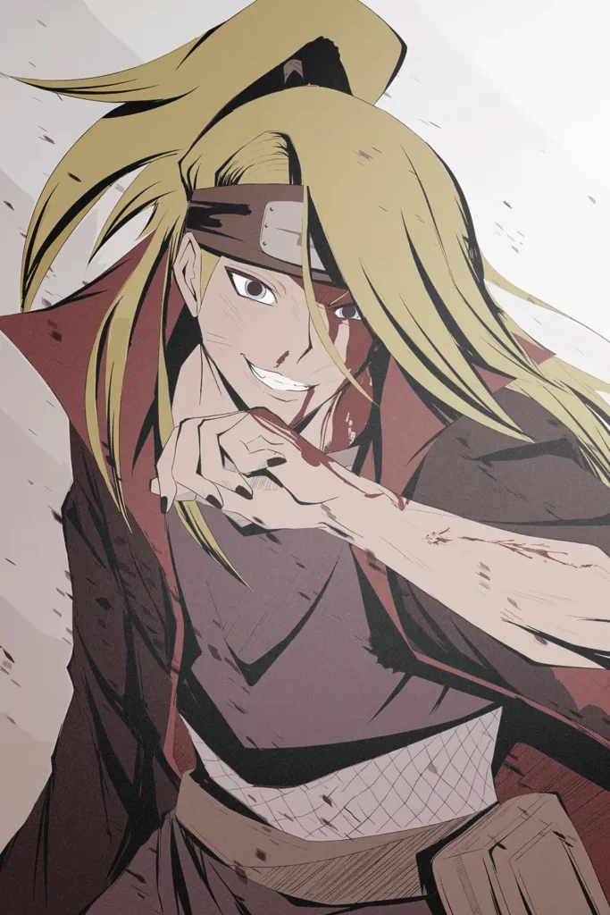 Deidara Naruto Original Image Metal Print Poster
