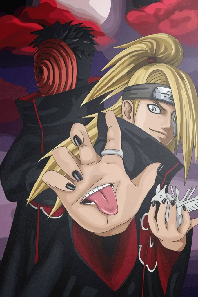 Deidara and Obito Naruto Original Image Printed Metal Wall Art