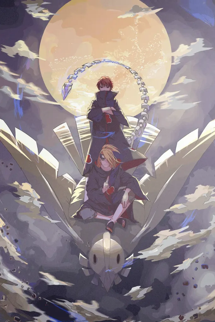 Deidara and Sasori Naruto Original Image Metal Wall Art Poster