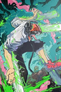 Denji Chainsaw Man Original Image Artistic Printed Metal Wall Art
