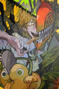 Denji Chainsaw Man Original Image Refined Metal Print Wall Art