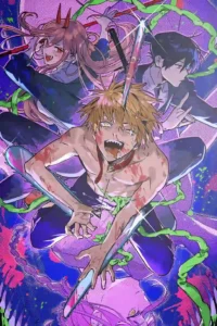 Denji Power and Aki Hayakawa Chainsaw Man Original Image Metal Poster