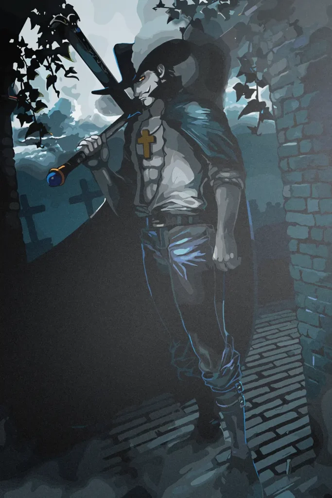 Dracule Mihawk One Piece Original Image Exclusive Metal Wall Art