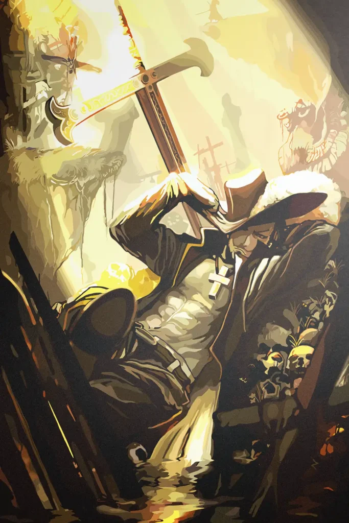 Dracule Mihawk One Piece Original Image High Quality Aluminium Printed Metal Poster