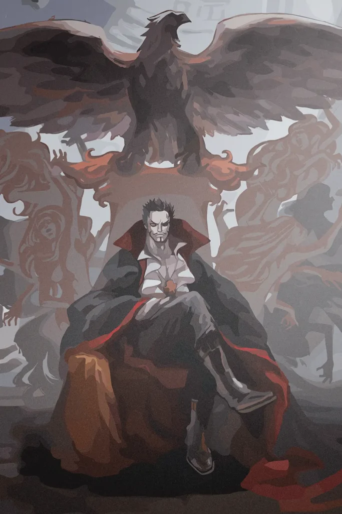 Dracule Mihawk One Piece Original Image High Quality Printed Metal Poster