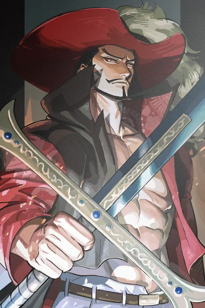 Dracule Mihawk One Piece Original Image High Quality Printed Metal Wall Art