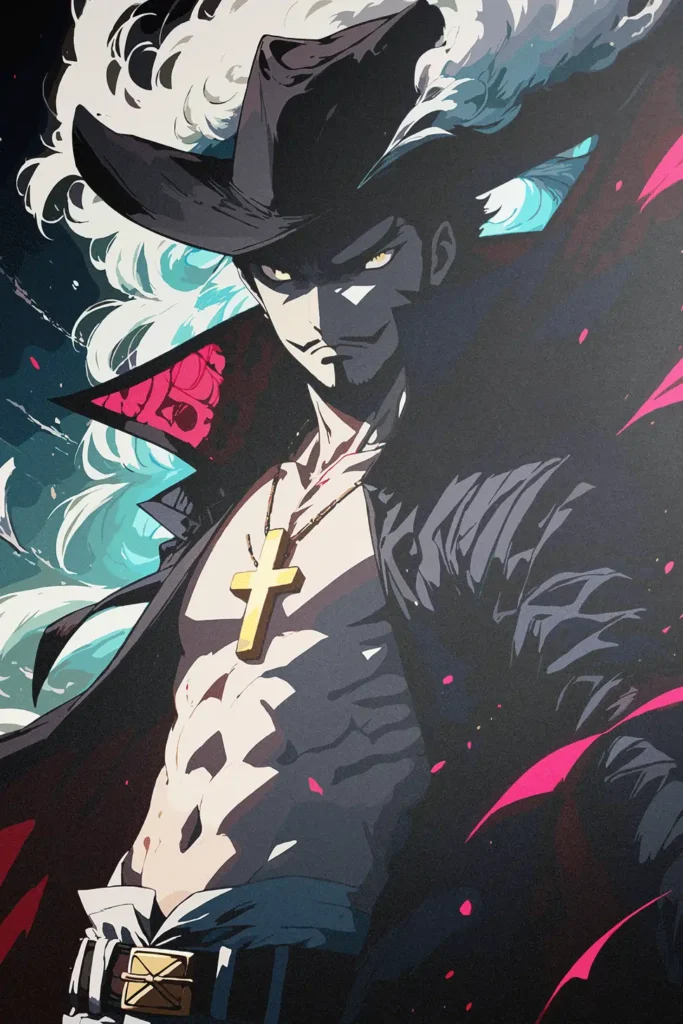 Dracule Mihawk One Piece Original Image Metal Wall Art Poster