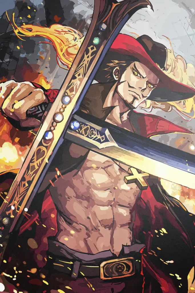 Dracule Mihawk One Piece Original Image Premium Aluminium Metal Wall Art