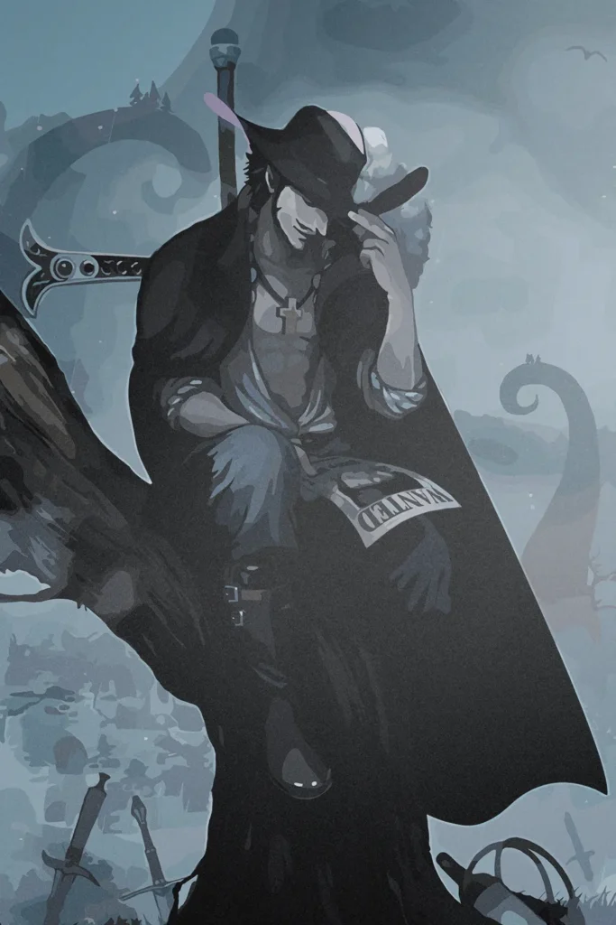 Dracule Mihawk One Piece Original Image Premium Metal Print