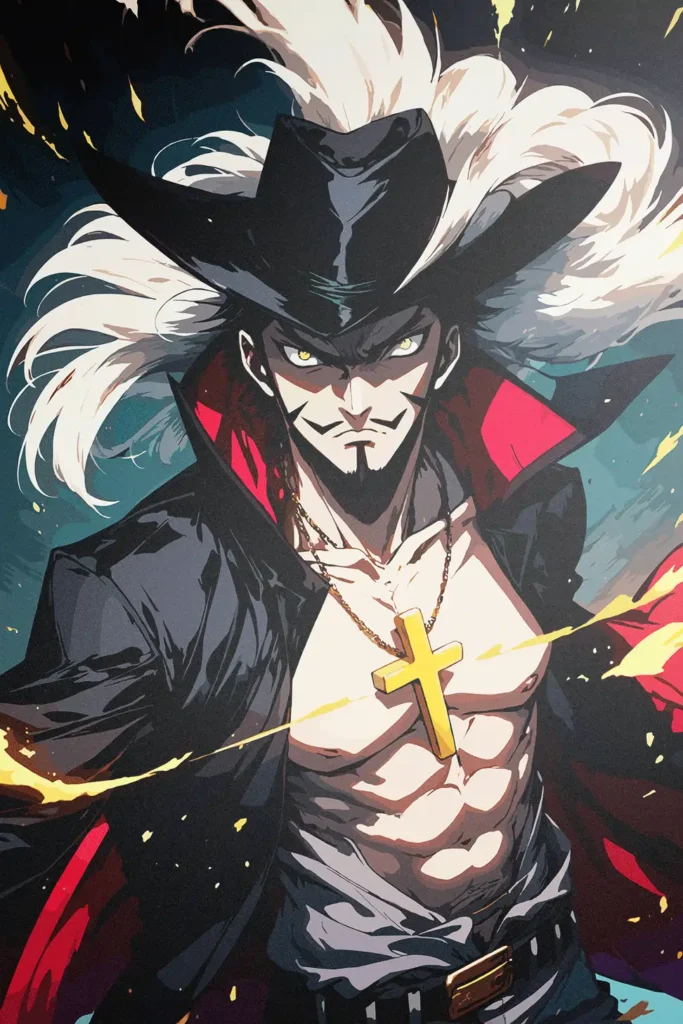 Dracule Mihawk One Piece Original Image Printed Metal Poster