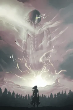 Eren Yeager Attack on Titan Haunting Titan Transformation Distinctive Printed Metal Wall Art