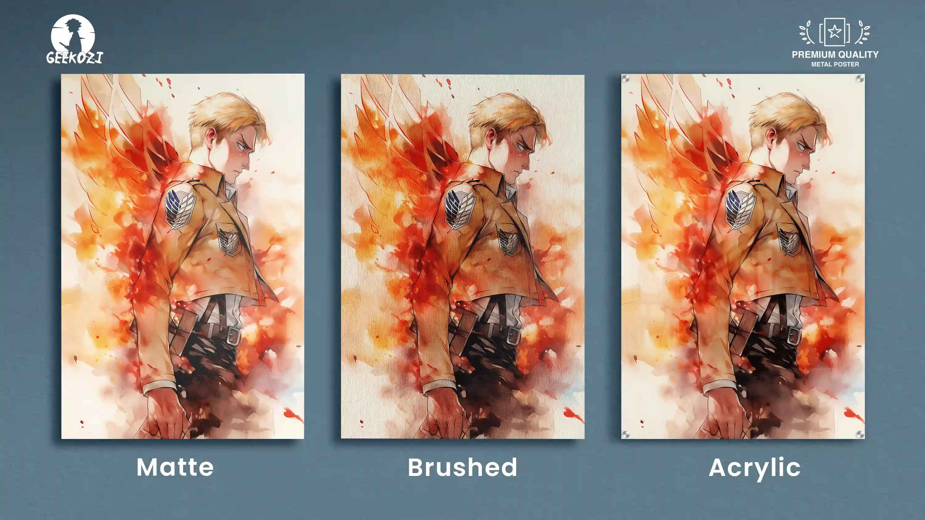 Erwin Smith Attack On Titan All Product Types Metal Poster