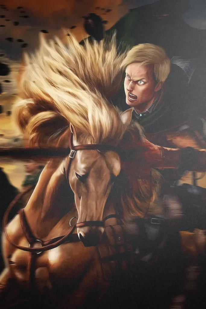 Erwin Smith Attack On Titan Original Image Metal Print Poster
