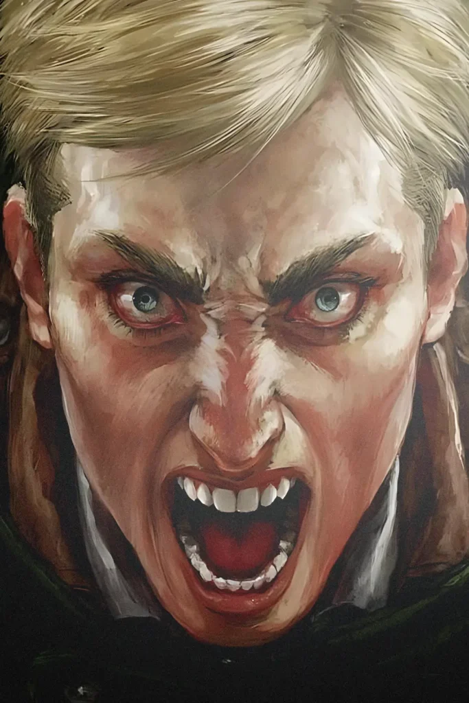 Erwin Smith Attack On Titan Original Image Outstanding Metal Print Poster