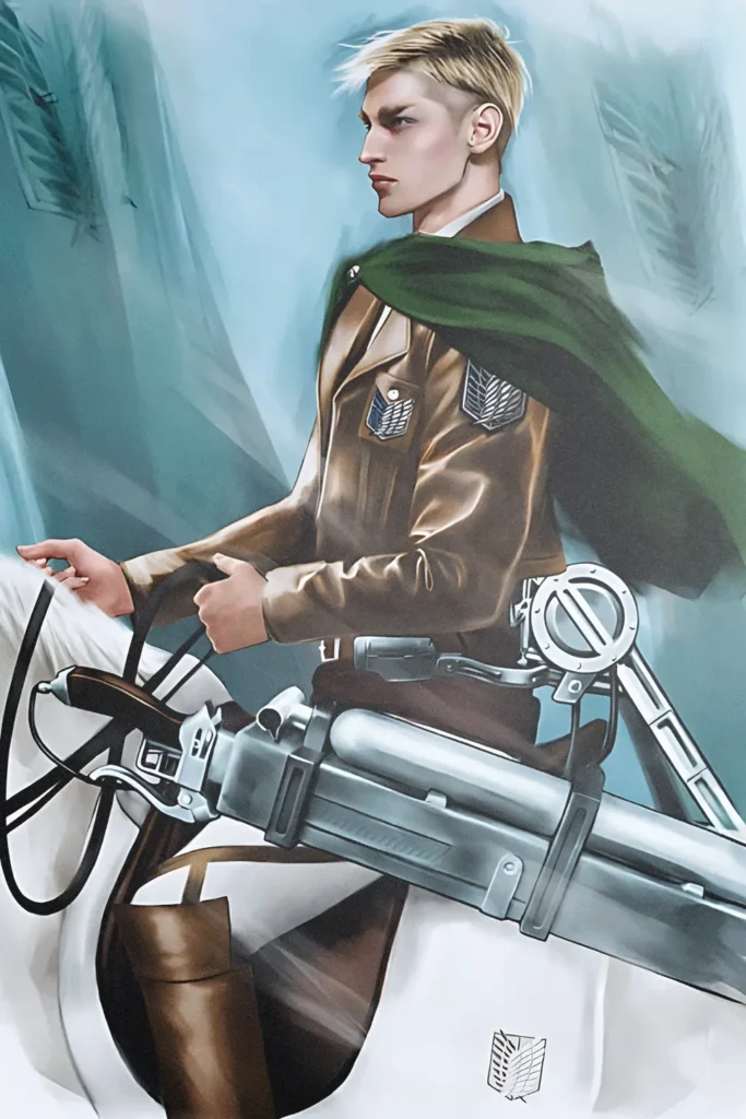 Erwin Smith Attack On Titan Original Image Premium Metal Poster