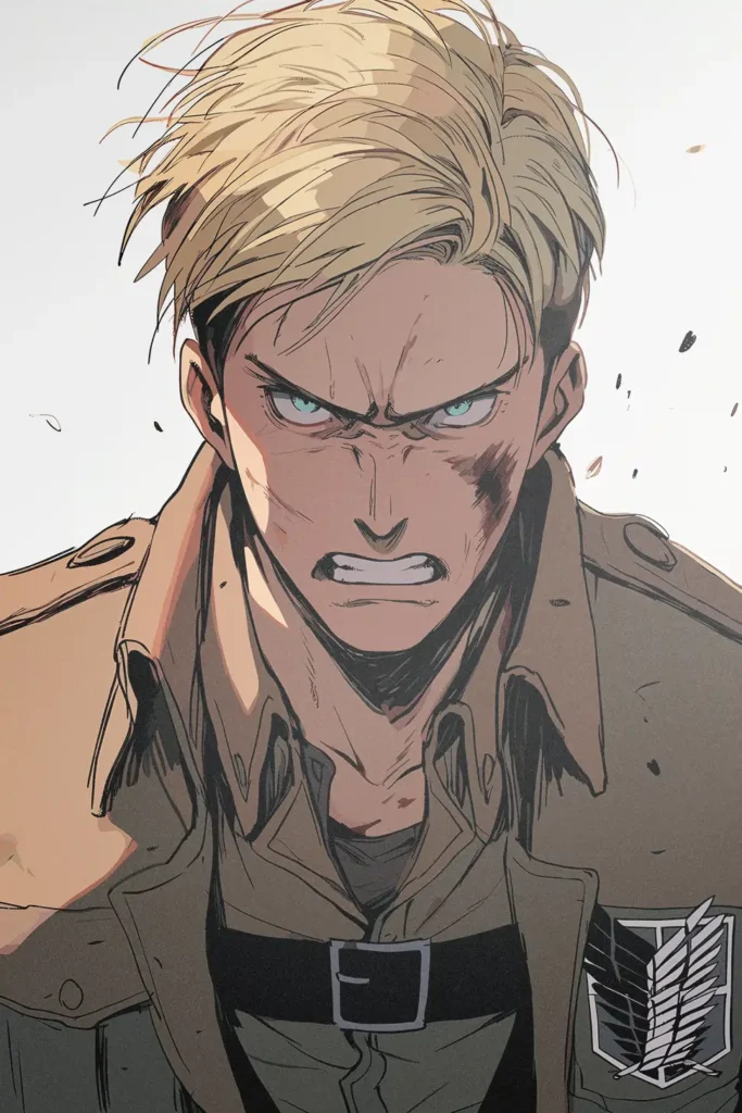 Erwin Smith Attack On Titan Original Image Premium Metal Wall Art