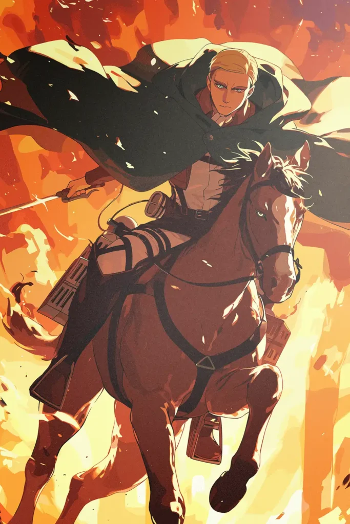 Erwin Smith Attack On Titan Original Image Printed Metal Wall Art