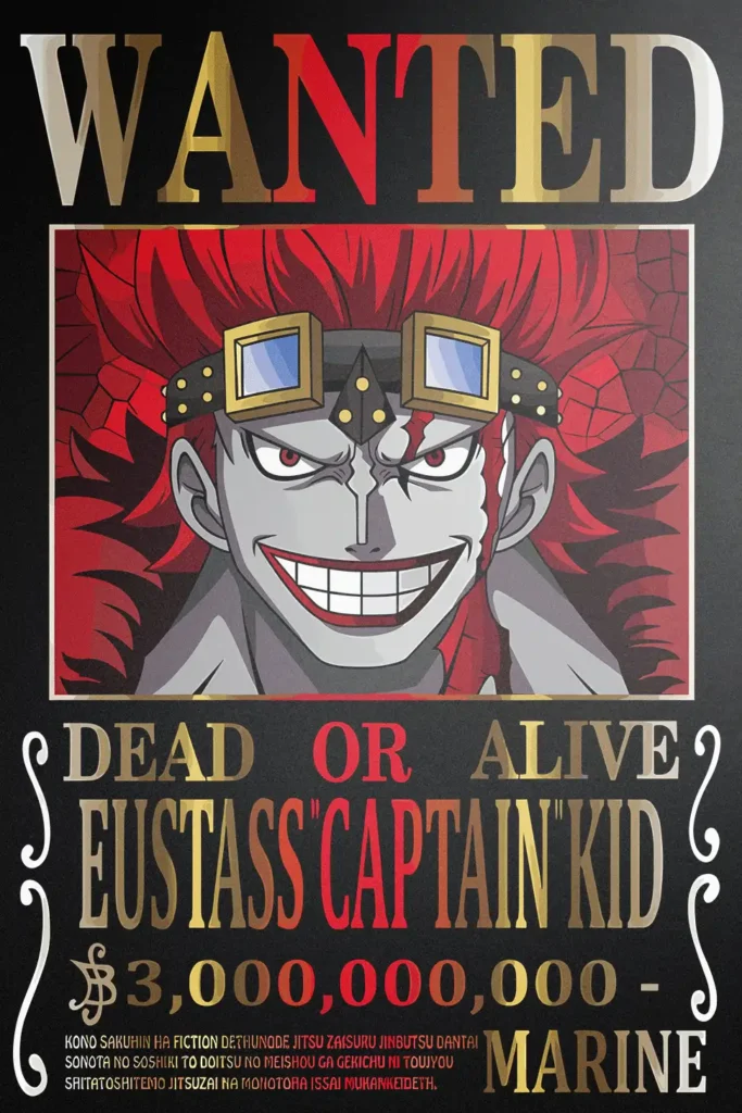 Eustass Kid Wanted Poster One Piece Original Image High Quality Printed Metal Wall Art