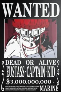 Eustass Kid Wanted Poster One Piece Original Image Premium Metal Wall Art