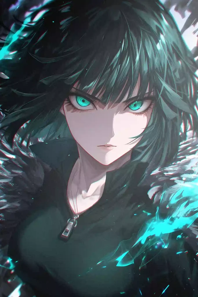 Showcase view of the Fubuki Premium Aluminium Metal Wall Art from One Punch Man