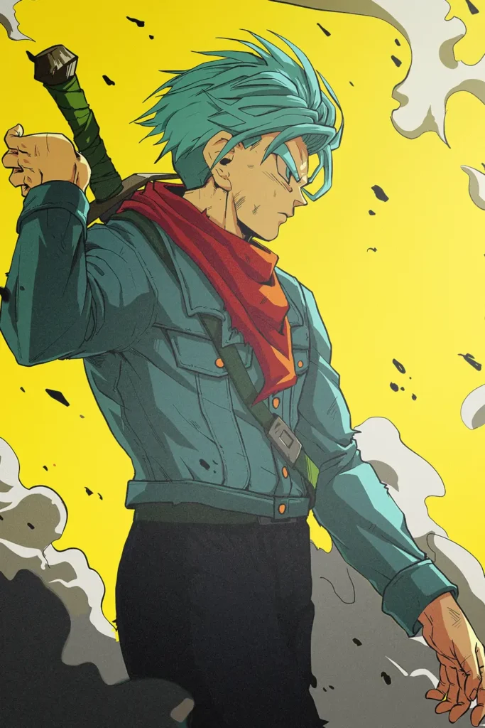 Future Trunks Dragon Ball Original Image Exquisite Printed Metal Poster