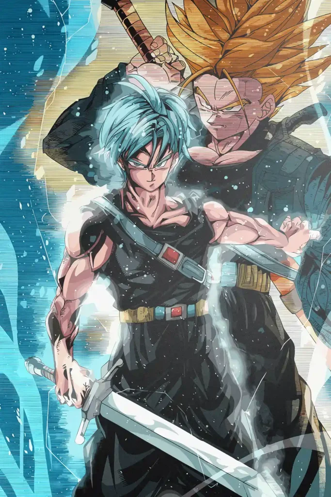 Future Trunks Dragon Ball Original Image High Quality Metal Print