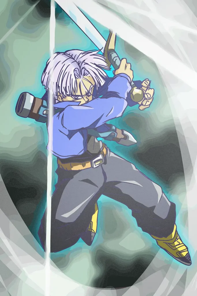 Future Trunks Dragon Ball Original Image Outstanding Metal Poster
