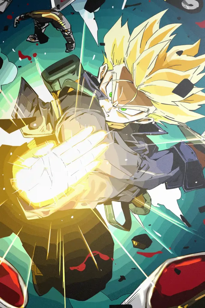 Future Trunks Dragon Ball Original Image Bespoke Metal Wall Poster
