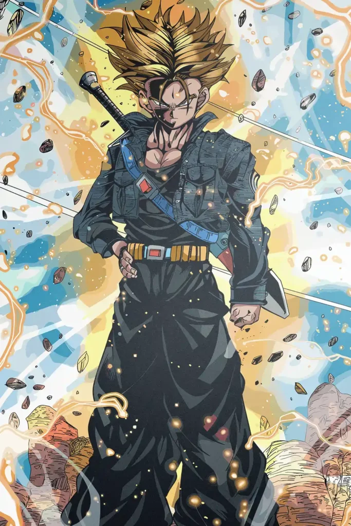 Future Trunks Dragon Ball Original Image Bespoke Printed Metal Poster