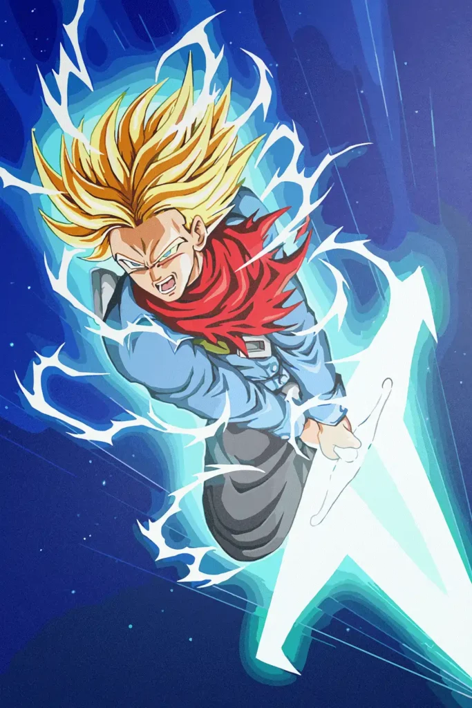 Future Trunks Dragon Ball Original Image Premium Metal Poster