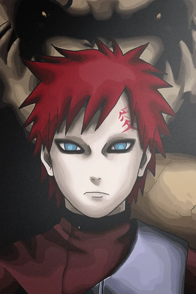 Gaara Naruto Original Image High Quality Metal Print