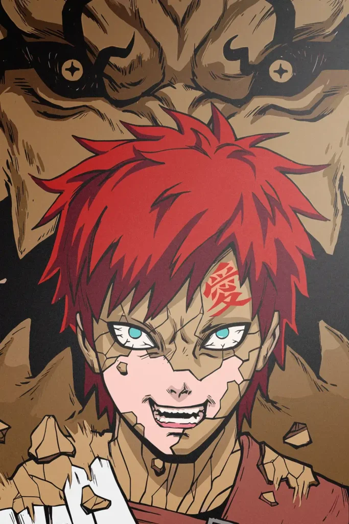 Gaara Naruto Original Image Metal Print Poster