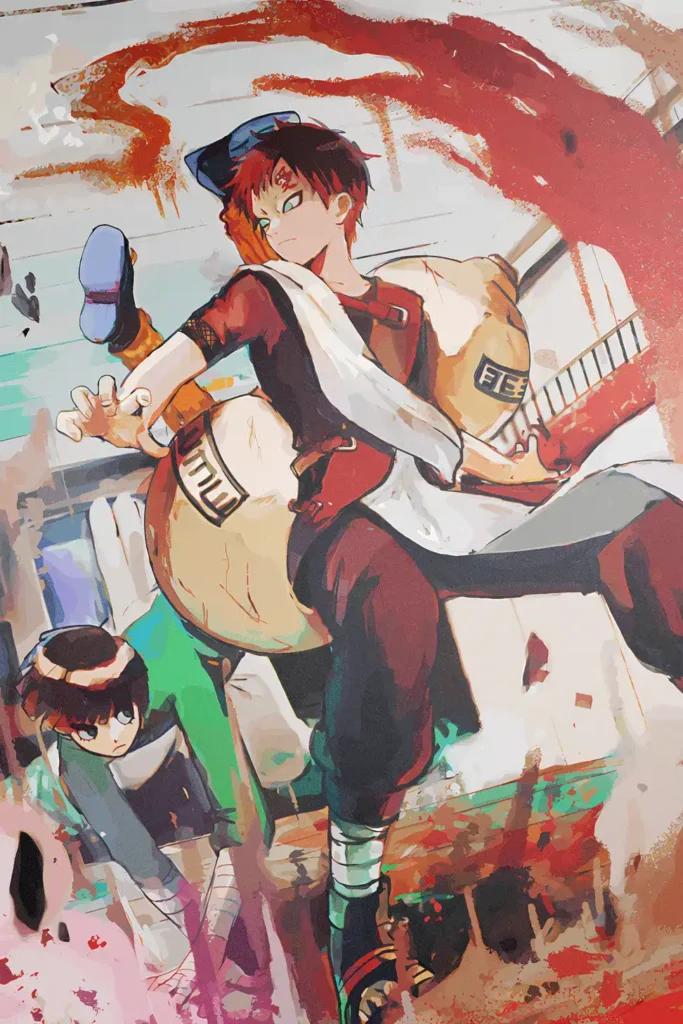 Gaara vs Rock Lee Naruto Original Image Premium Printed Metal Poster