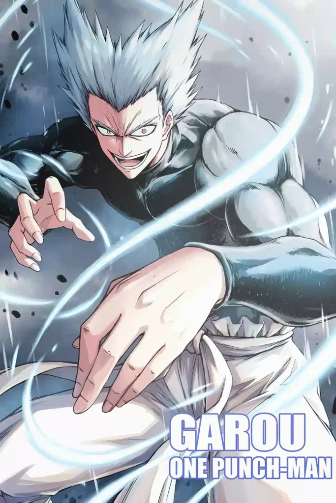 Showcase frame of the Garou Bespoke Metal Wall Art Poster, anime metal poster