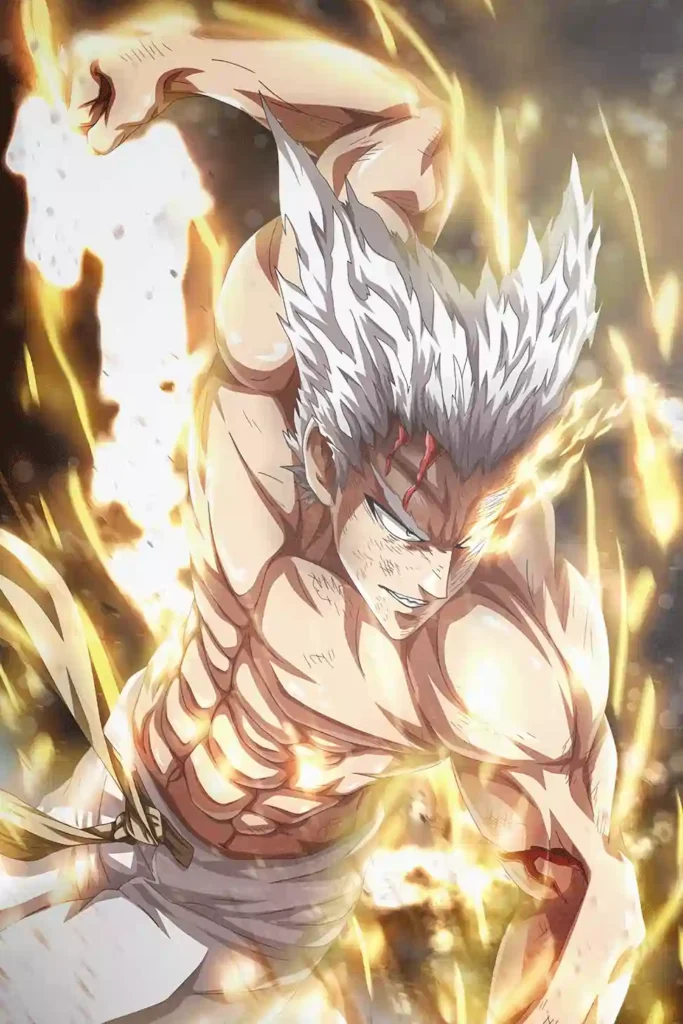 Showcase view of the Garou High Quality Aluminium Printed Metal Poster from One Punch Man