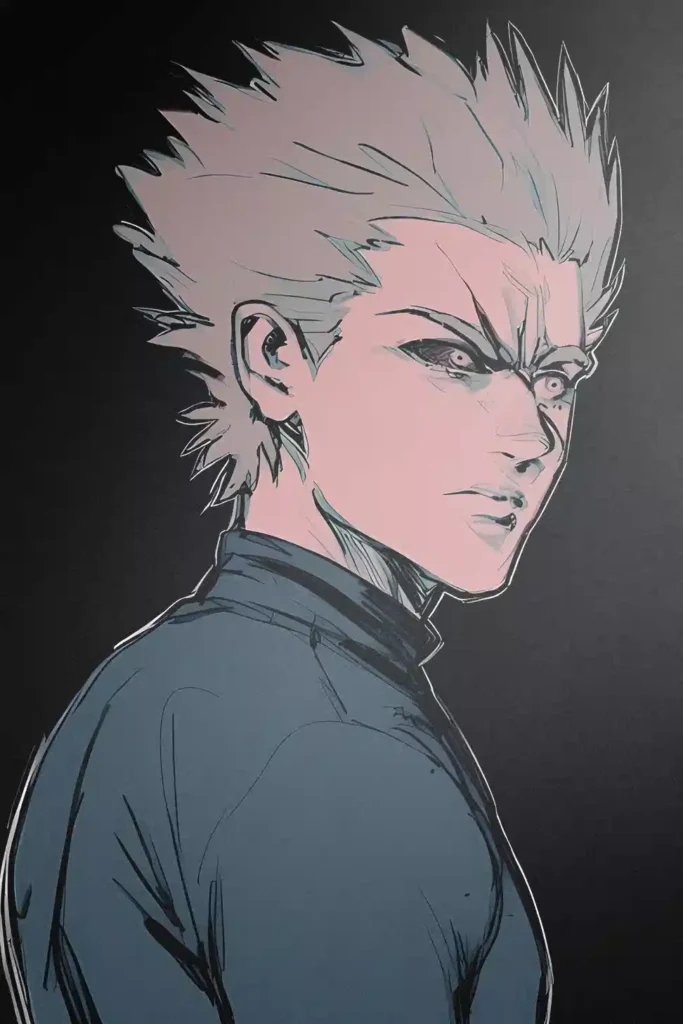 Artistic showcase photo of the Garou High Quality Metal Print