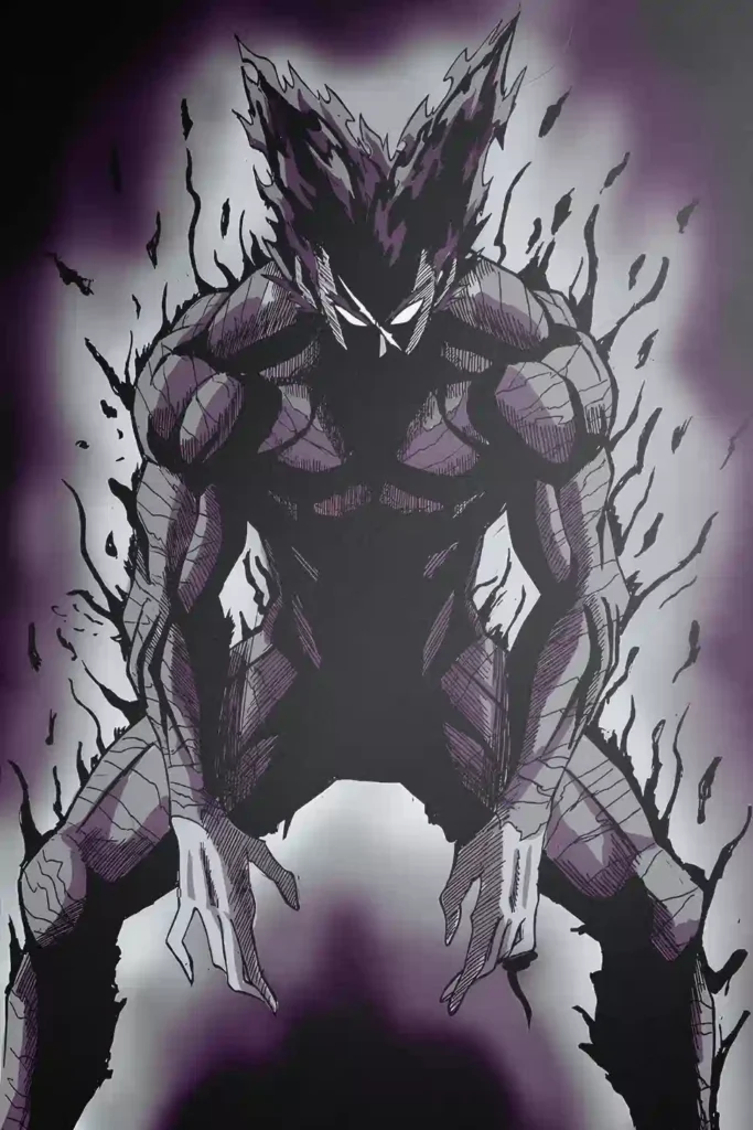 Showcase frame of the Garou High Quality Printed Metal Wall Art, anime metal poster