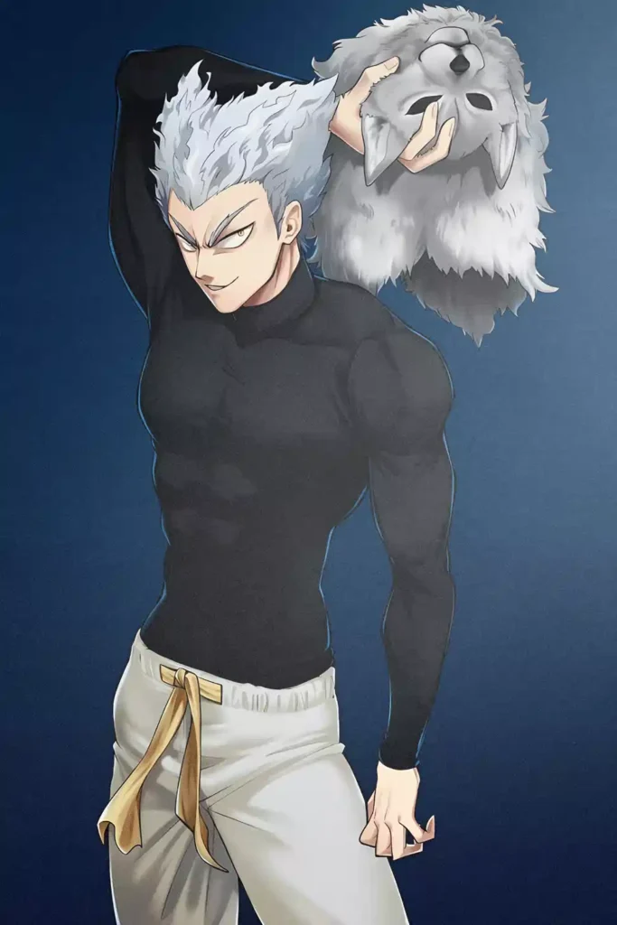 Showcase view of the Garou Metal Print Poster from One Punch Man