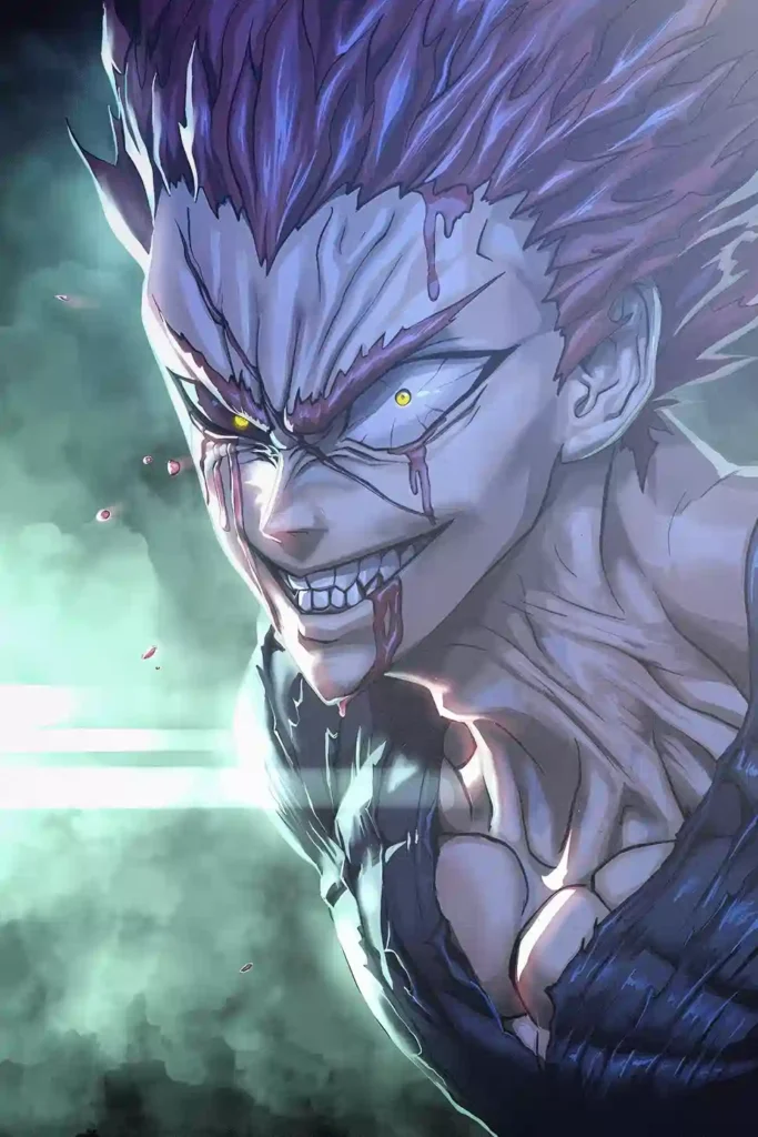 Garou One Punch Man metal wall art showcase shot from the Geekozi collection