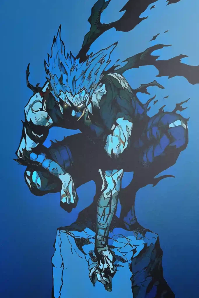 Showcase frame of the Garou Outstanding Metal Poster, anime metal poster